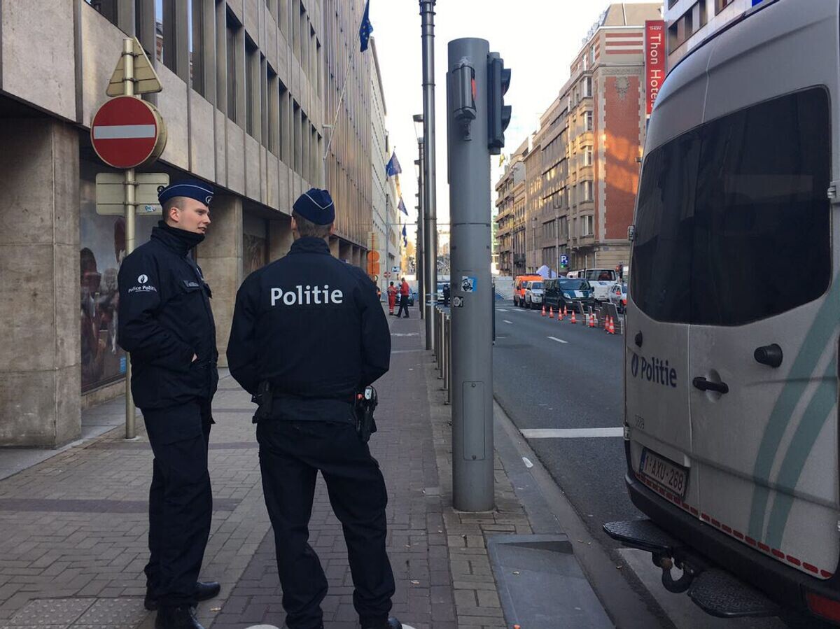    Сотрудники полиции на улице Брюсселя, Бельгия. 22 марта 2016© РИА Новости / Виктория Иванова