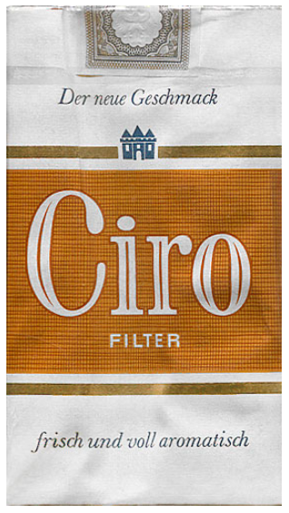 Германия, 1960-е годы. 12 штук с фильтром в мягкой  упаковке. Цена (была) 1 марка. Производитель: Haus Neuerburg. Владелец торговой марки: Haus Neuerburg.