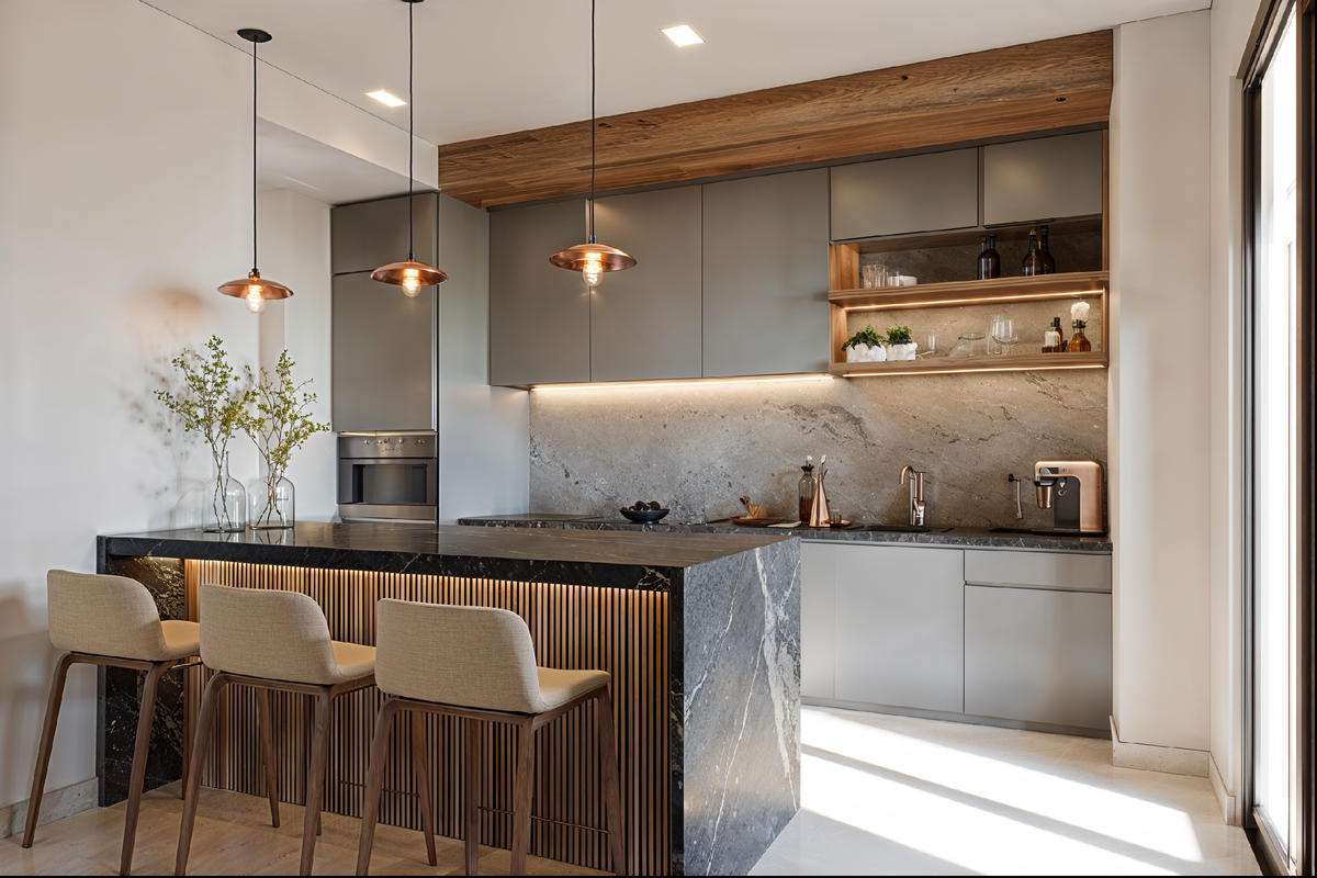 Барная стойка в современном интерьере