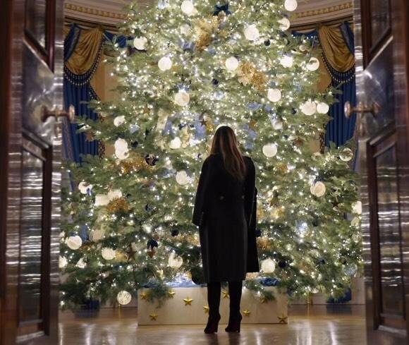    Источник: Социальные сети | Мелания Трамп продемонстрировала свои рождественские украшения