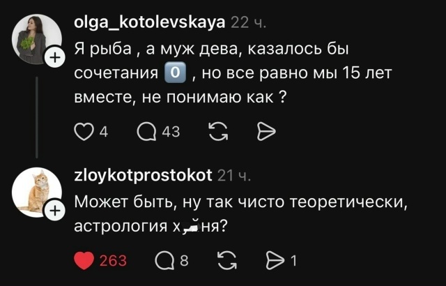 Скриншот комментариев из одной из социальных сетей. 