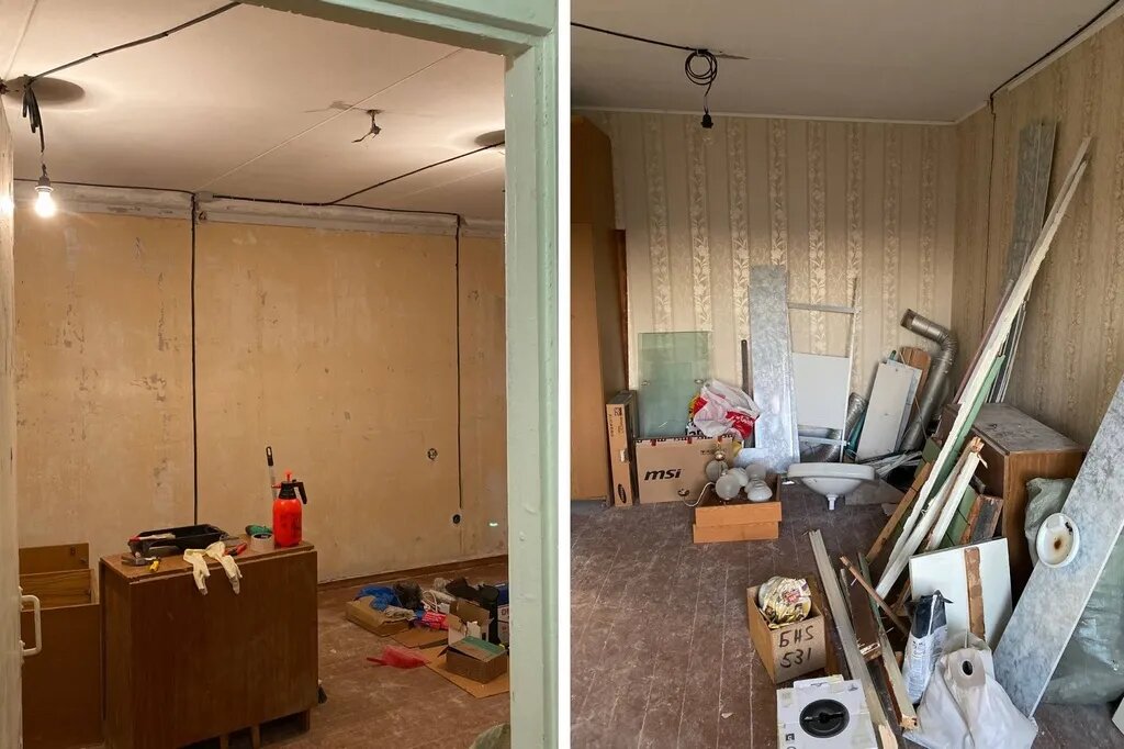 Квартира была чистой, пусть и с полностью устаревшей советской отделкой. Внутри все сохранилось «как раньше»: деревянные полы, окна и двери, встроенные антресоли, старая газовая колонка, чугунная ванна и сантехника. Фото предоставлено героиней статьи