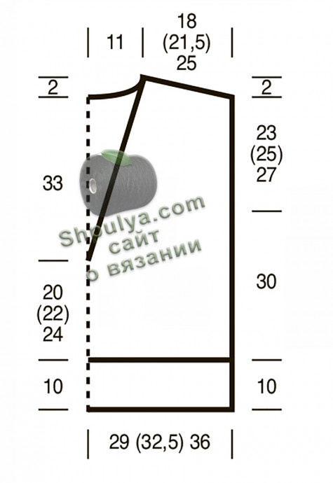 Выкройка вязаного жилета