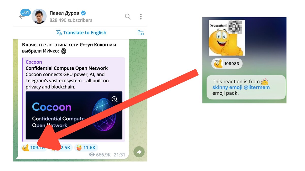 Скриншоты из официального Telegram-канала Павла Дурова
