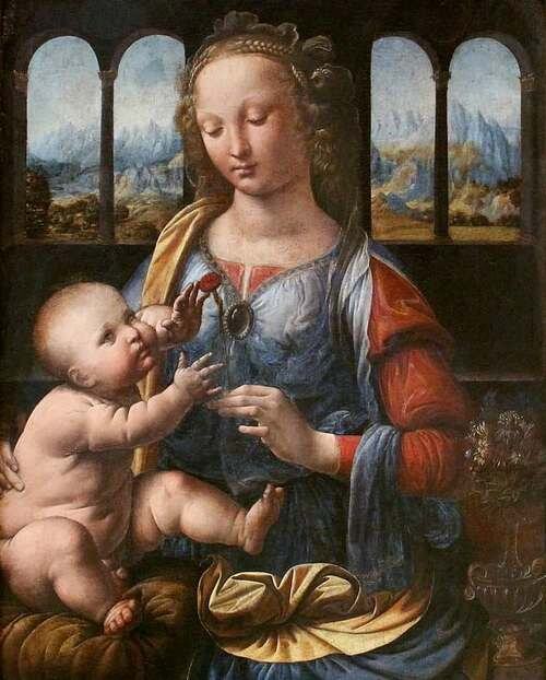 Леонардо да Винчи. Мадонна с гвоздикой. 1478. Илл.: ru.wikipedia.org