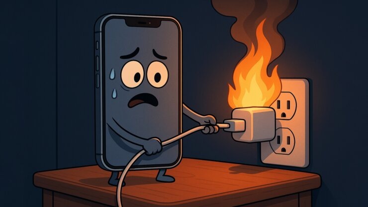    Зарядка для смартфона может стать причиной пожара? Разбираемся