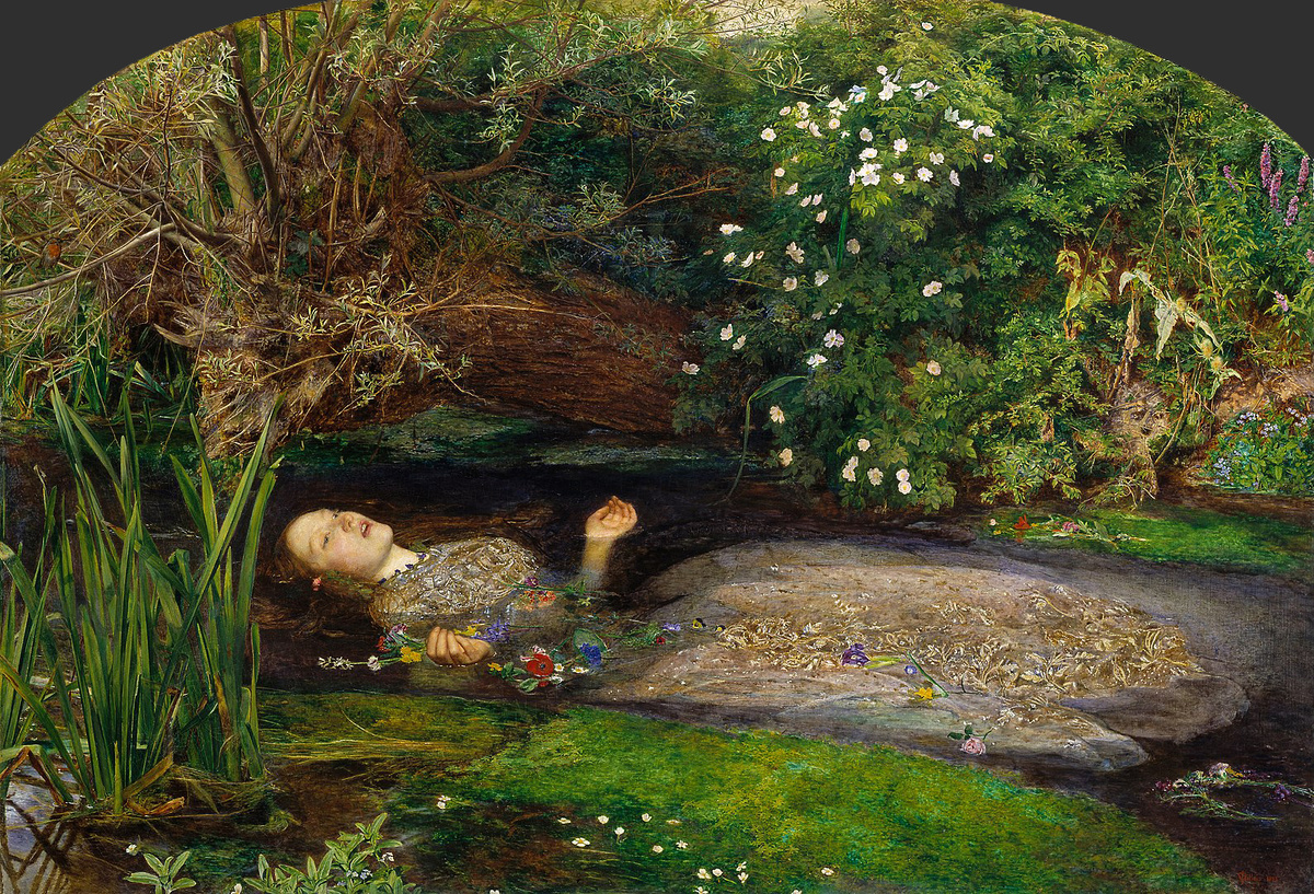 Офелия. 1852. Художник – Джон Эверетт Милле (англ. John Everett Millais, 1829–1896). Галерея Тейт, Лондон