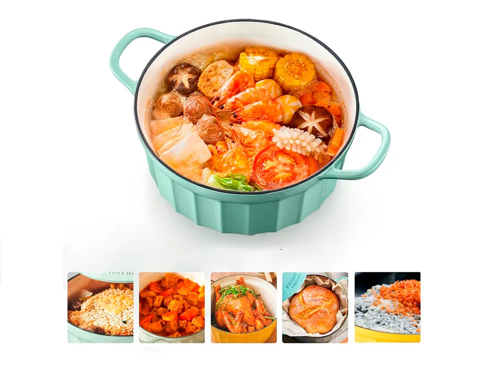 Buydeem кастрюля чугунная с крышкой, 2,9 л