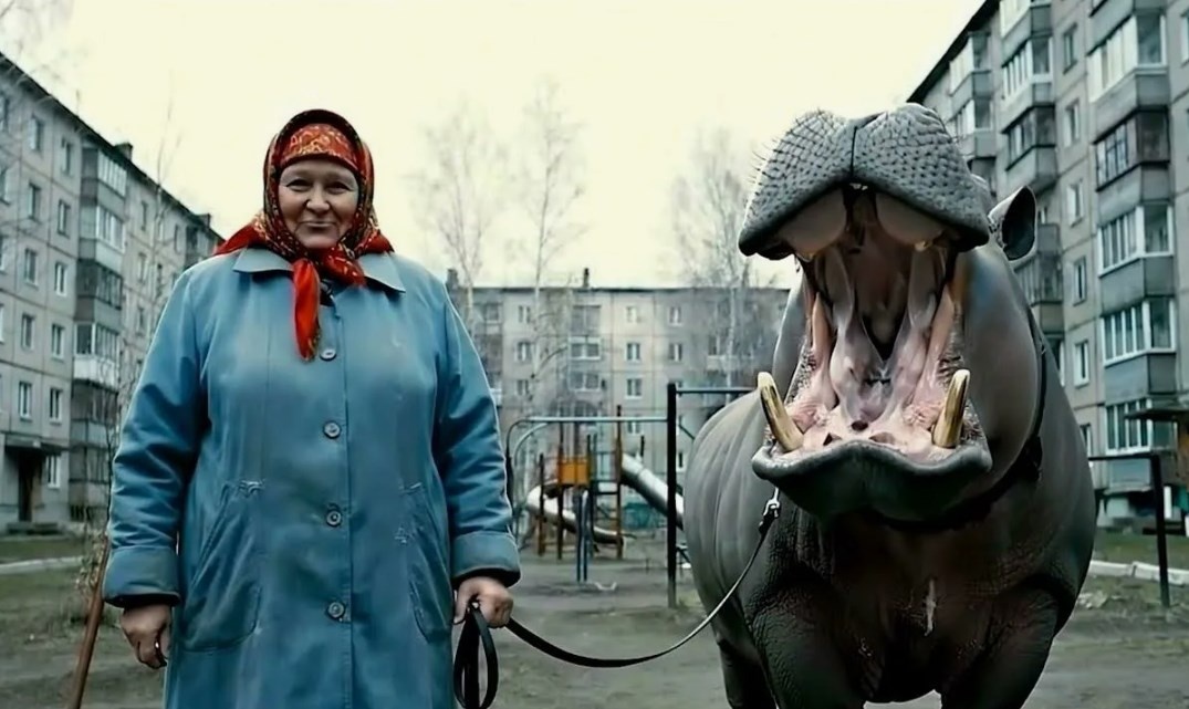 Видео с бегемотом и пенсионеркой очень быстро стало вирусным.
