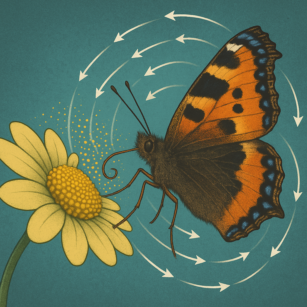 Визуализация: поле, которое бабочка создаёт вокруг себя в воздухе