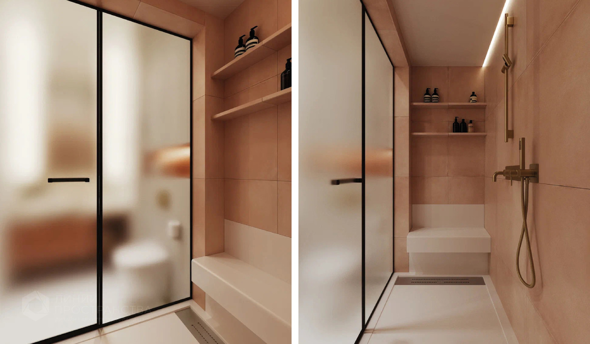 Дизайн санузла в ЖК "PAVCITY" от студии архитектуры и дизайна Линии Пространства