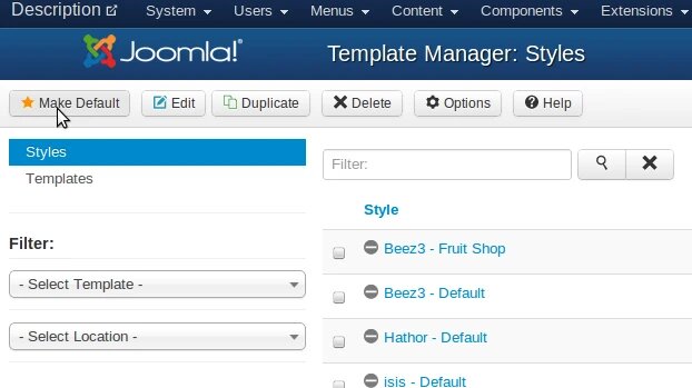 Как установить шаблон в Joomla!