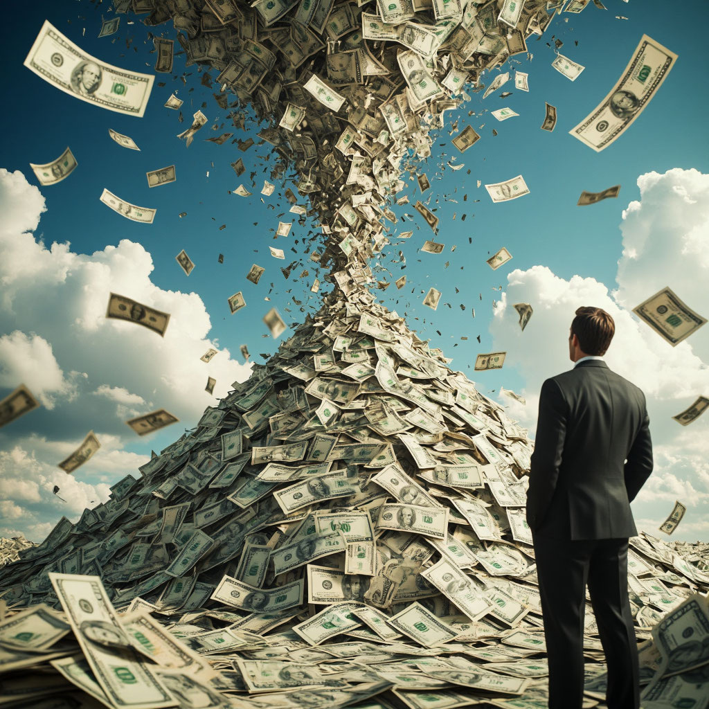 Деньги улетают в небо, как дым