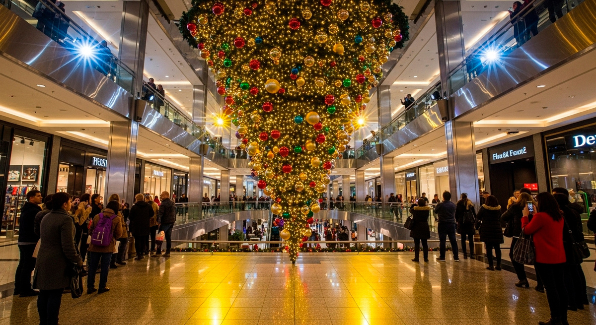    Перевернутая ёлка — эффектный способ украсить дом к Новому году. Рассказываем, как это сделать у себя дома. Источник изображения: maxchristmas-store.ru