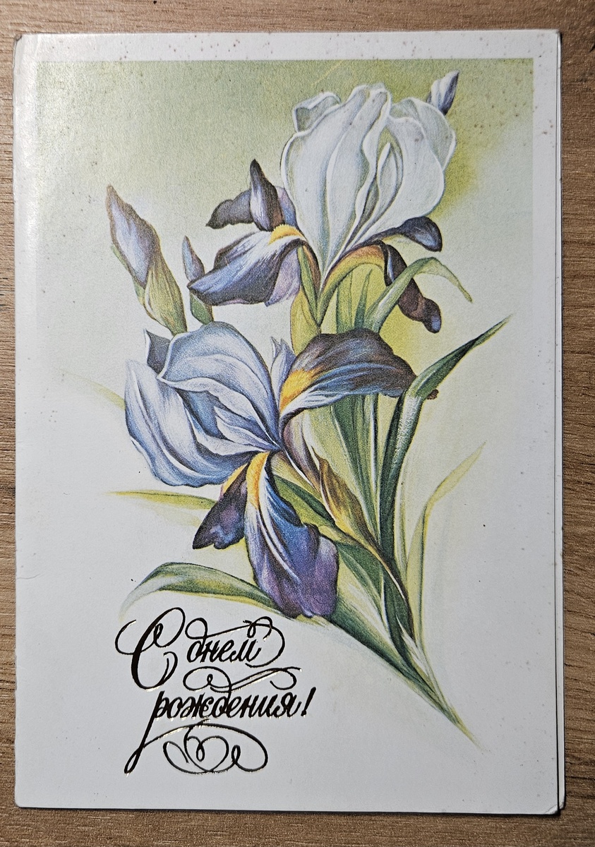 Открытка от одноклассника Кости У. Художник В. Макаров, 1986 г. (фотография автора).