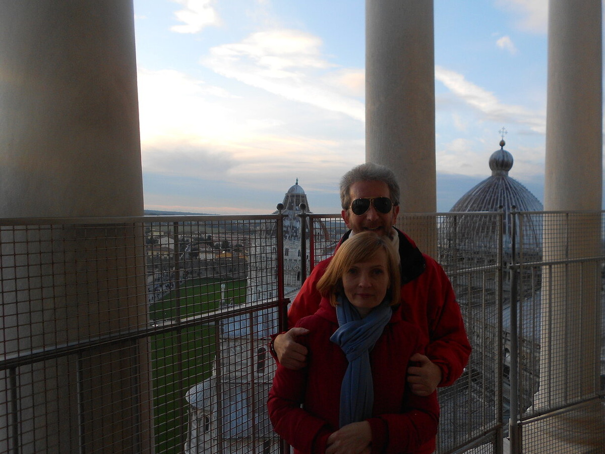 На вершине Пизанской башни