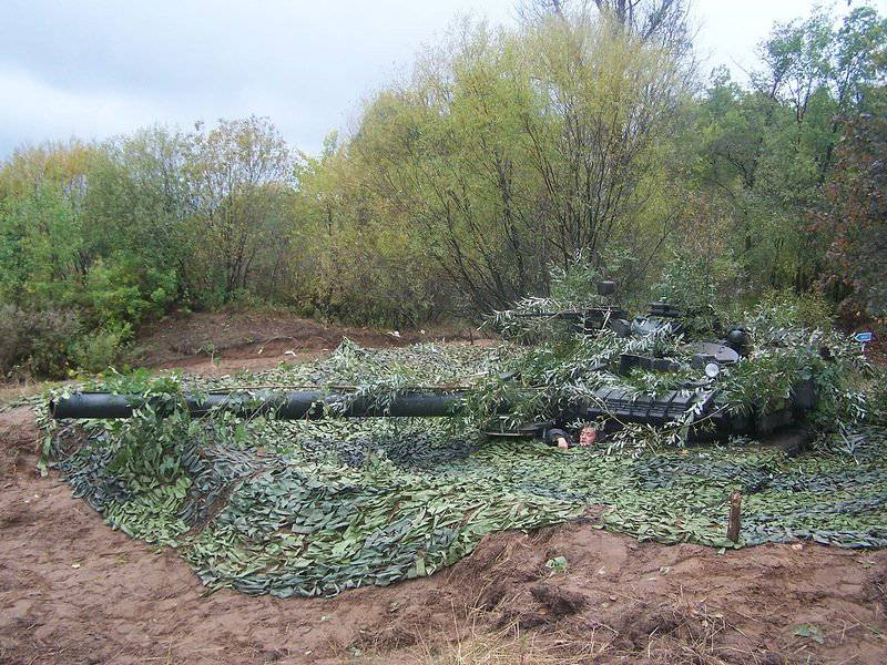Граммотно замаскированная позиция для танка
