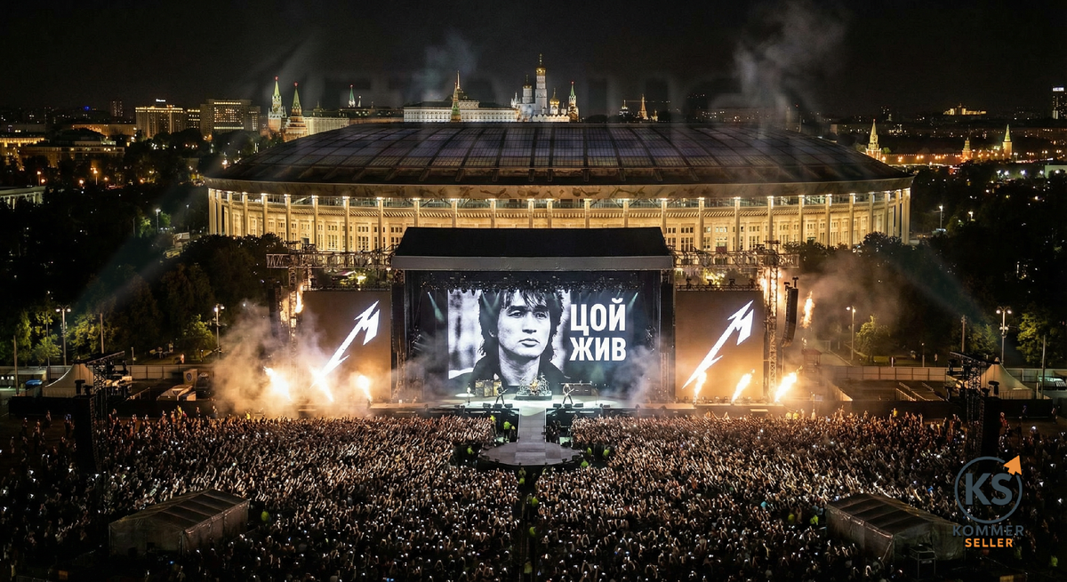 Стилизованная иллюстрация концерта  Metallica в Москве 2019 г. 