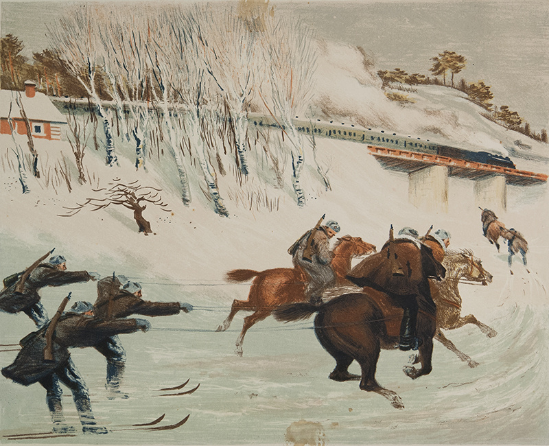 О.Г.Верейский. Красноармейские скачки. 1941. Калужский музей изобразительных искусств.