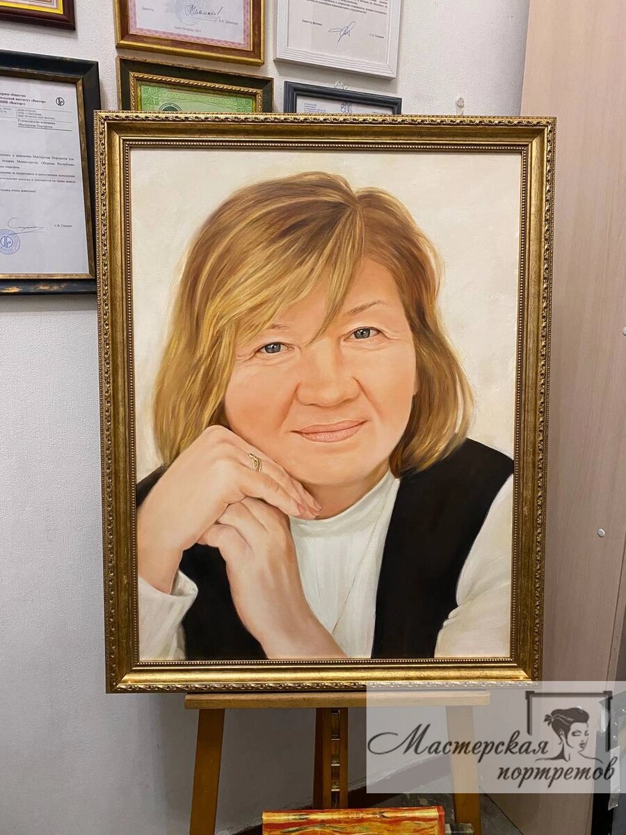 Портрет мамы, написан маслом полностью вручную (размер 60х80 см)