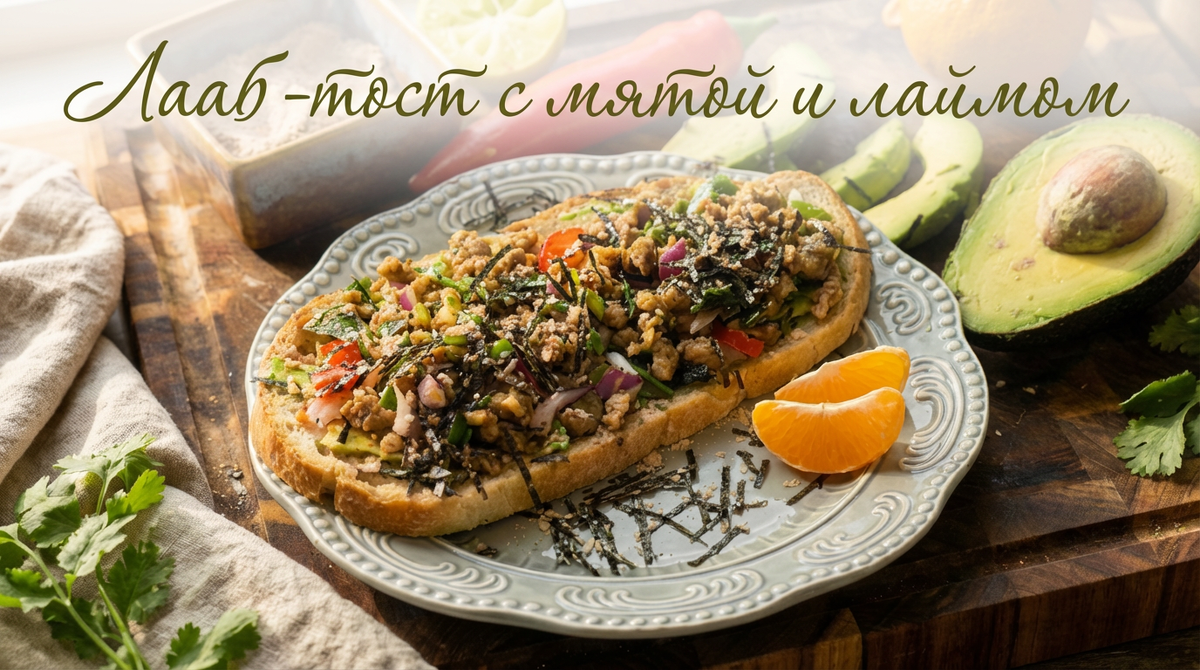 Лааб-тост с мятой и лаймом