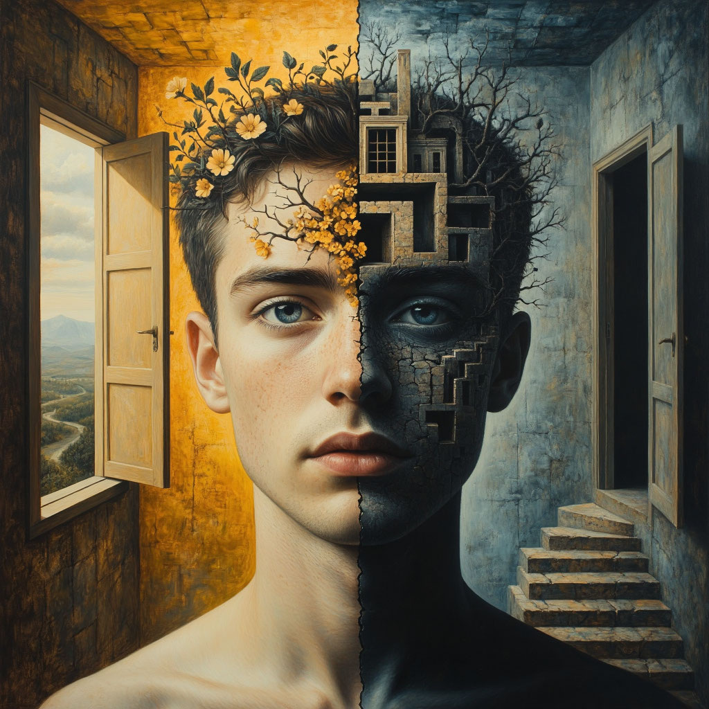 Внутри героя.  Сгенерировано нейросетью: Алиса