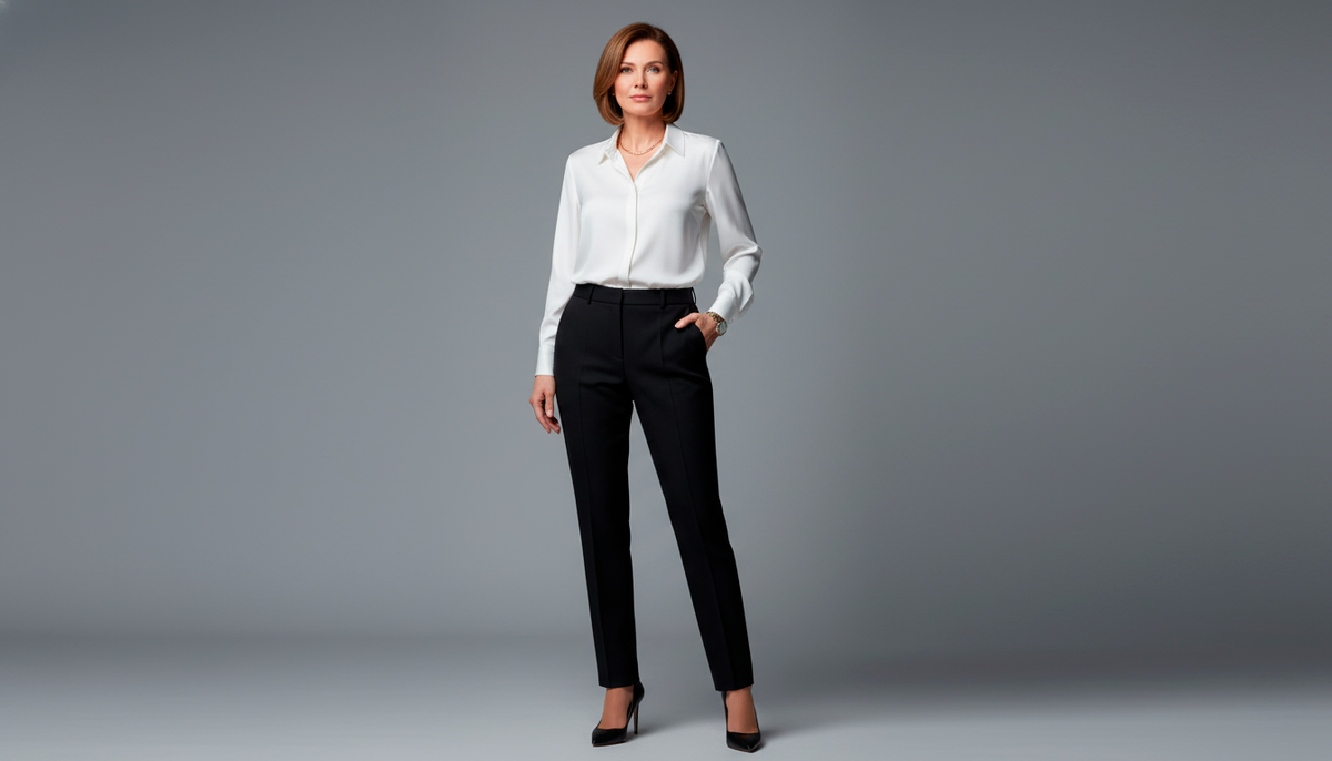 Прямые классические брюки — это основа элегантного гардероба. В сочетании с шелковой блузой или жакетом они создают безупречный, статусный образ, уместный в любой ситуации.