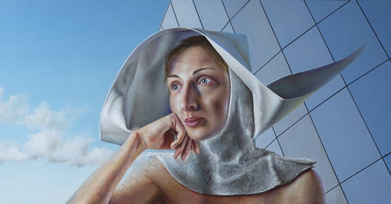 «Женщина в кружевном монашеском капюшоне», Anton Hoger