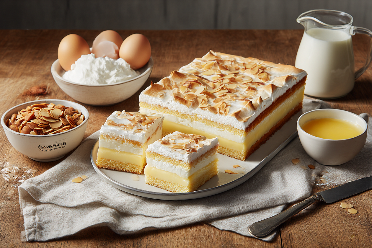    Этот норвежский торт часто называют «самым лучшим в мире» именно за контраст — мягкий корж и хрустящая меренга сверху, а внутри крем получается по ощущению как пломбир.