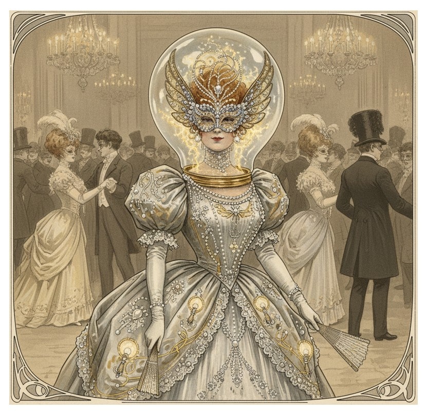 Маскарадный костюм "Электрической лампочки" по версии AI