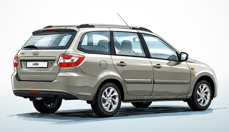 Примерно так может выглядеть удлинённый универсал на базе «Лады Гранты»