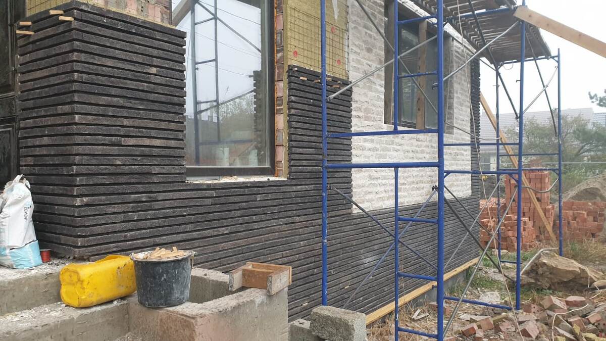 Пример вариантов кладки ригельного кирпича 