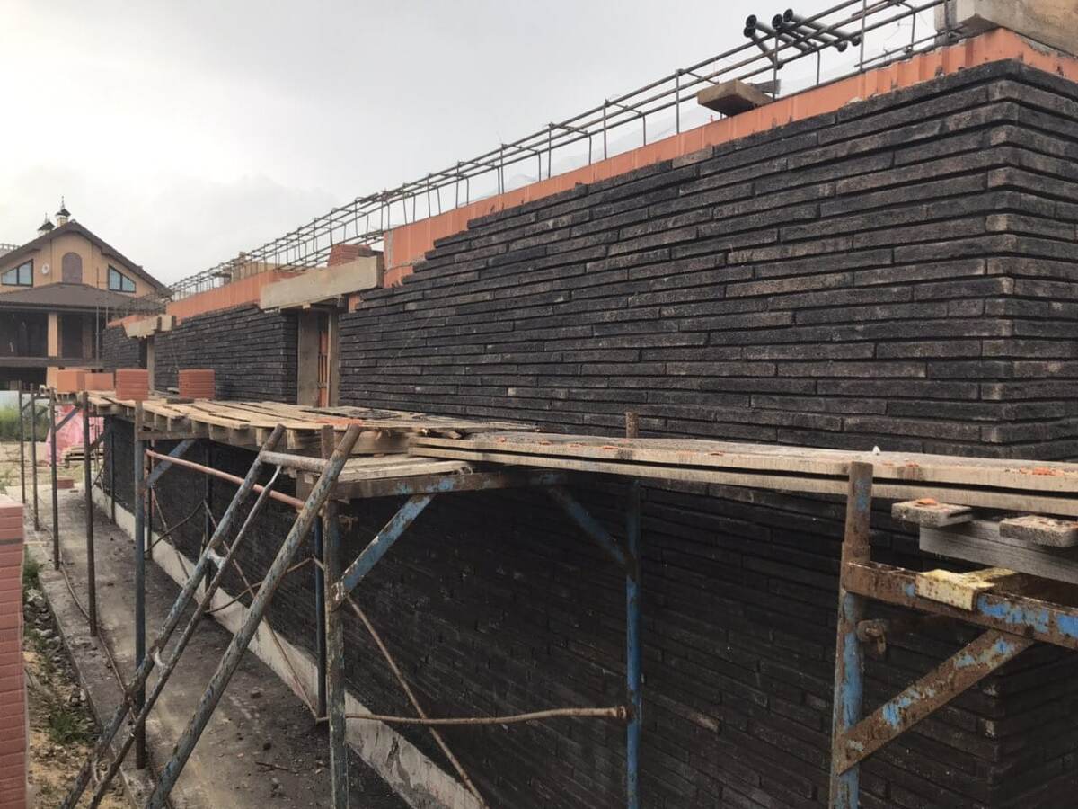 Пример вариантов кладки ригельного кирпича 