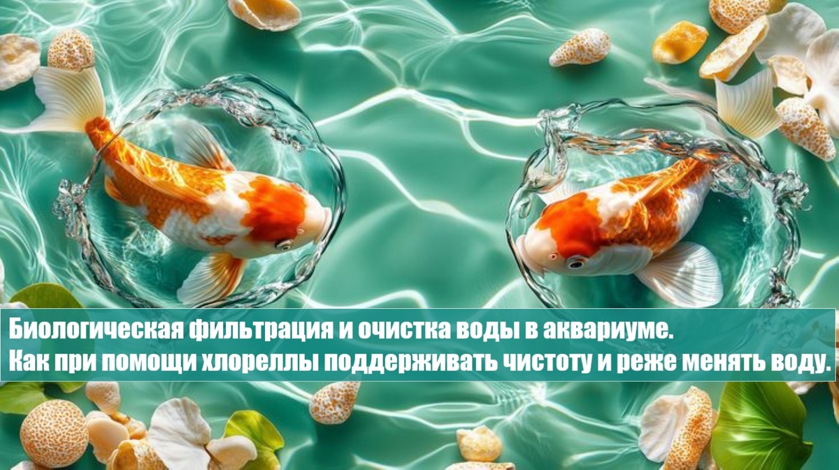 Биологическая фильтрация — это естественный процесс очистки воды полезными бактериями, которые превращают ядовитый аммиак в менее вредные нитраты. Хлорелла усиливает этот процесс, активно поглощая аммиак, нитриты и нитраты, снижая нагрузку на фильтр.