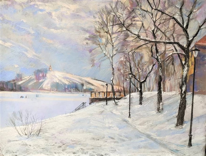 Зимний пейзаж. Художник Наталия Рудый.