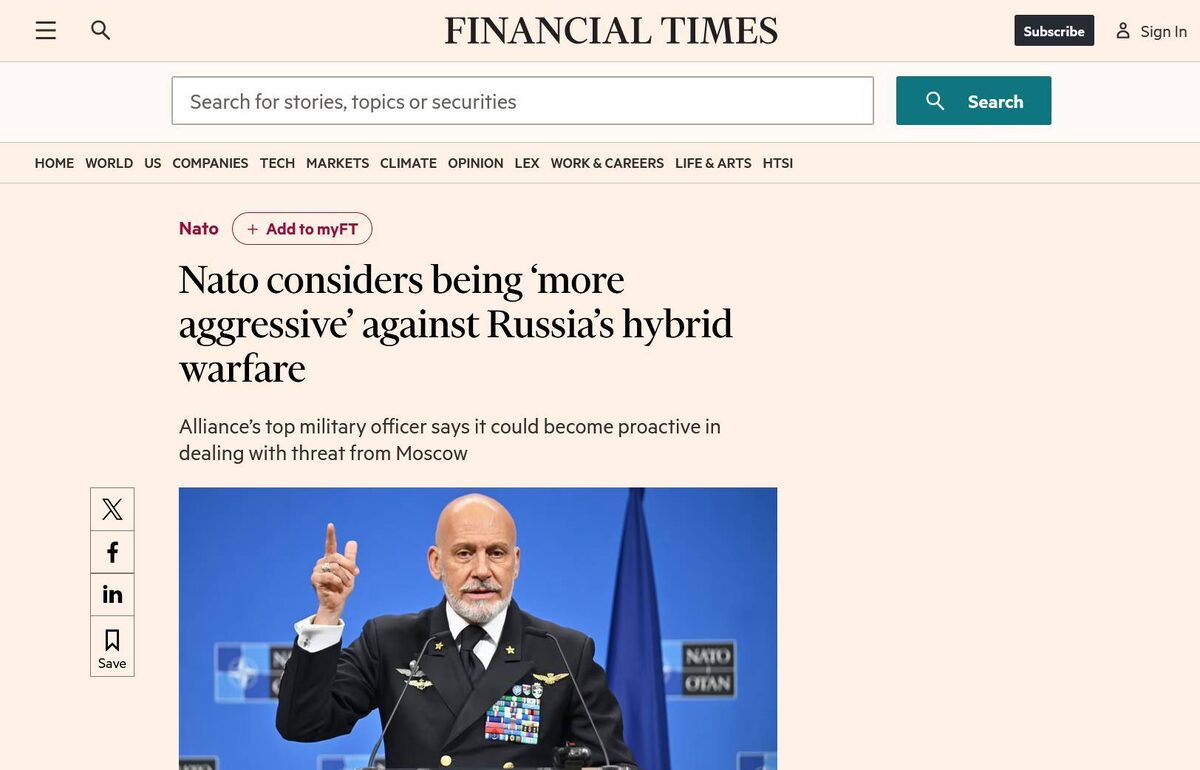     «НАТО подумывает о том, чтобы «агрессивнее» противостоять гибридной войне России»