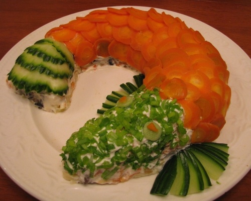 Селедка под грибной шубой