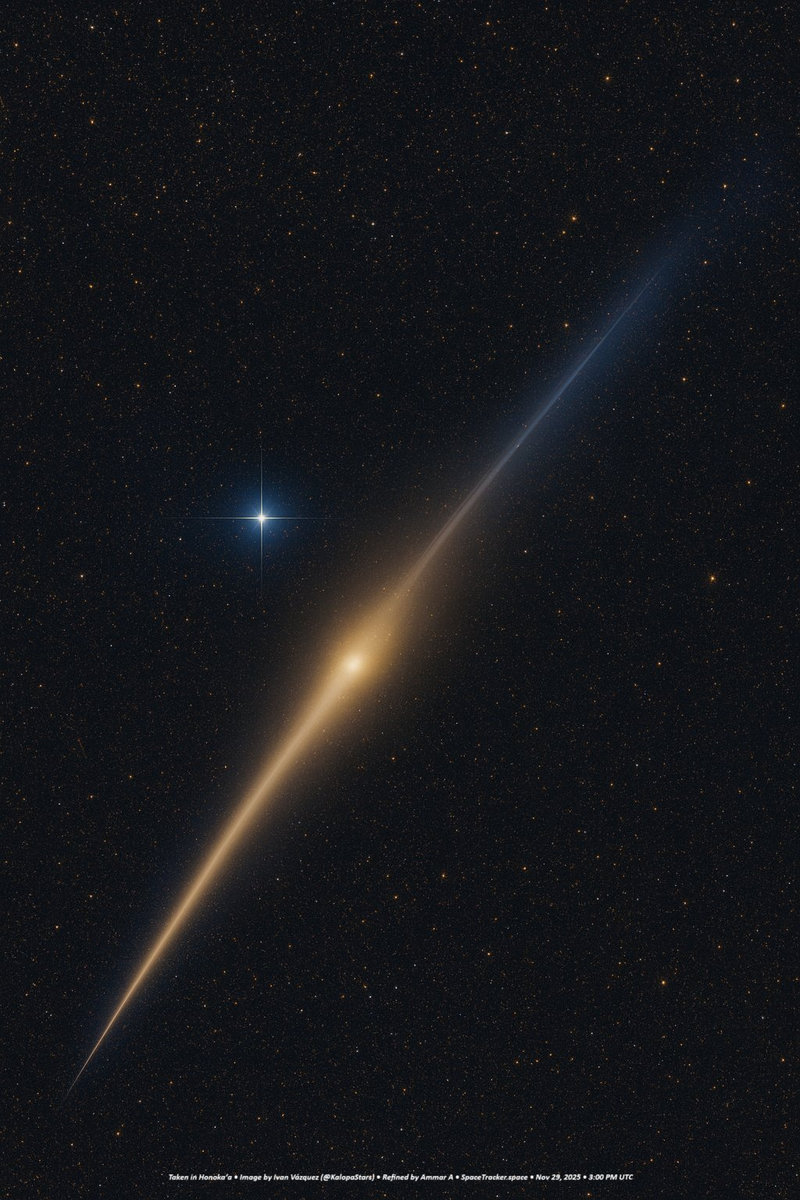 Межзвездная комета 3I/ATLAS. Источник: Ivan Vazquez / SpaceTracker.com