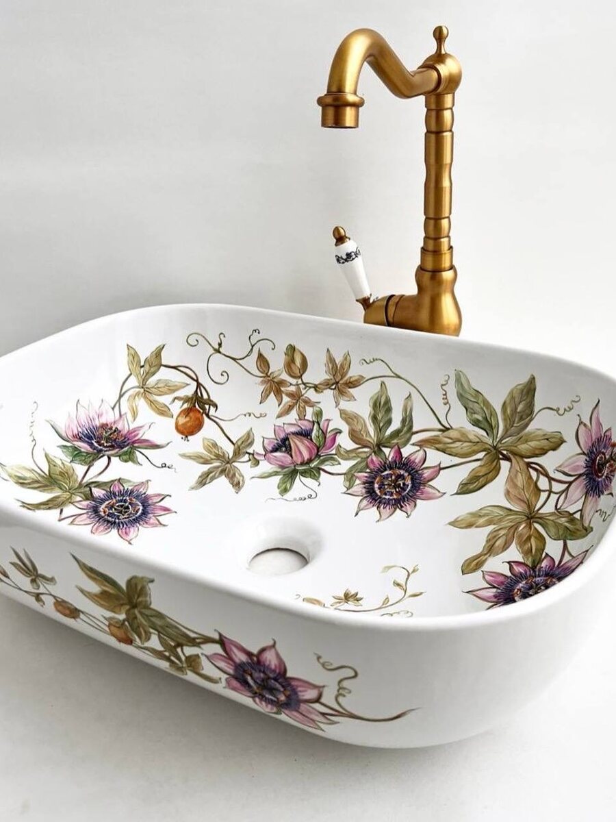 Накладная раковина "Пассифлора", размер 50х36х15 см