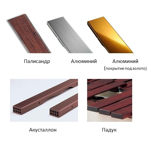 Материалы клавиш оркестровой перкуссии Yamaha