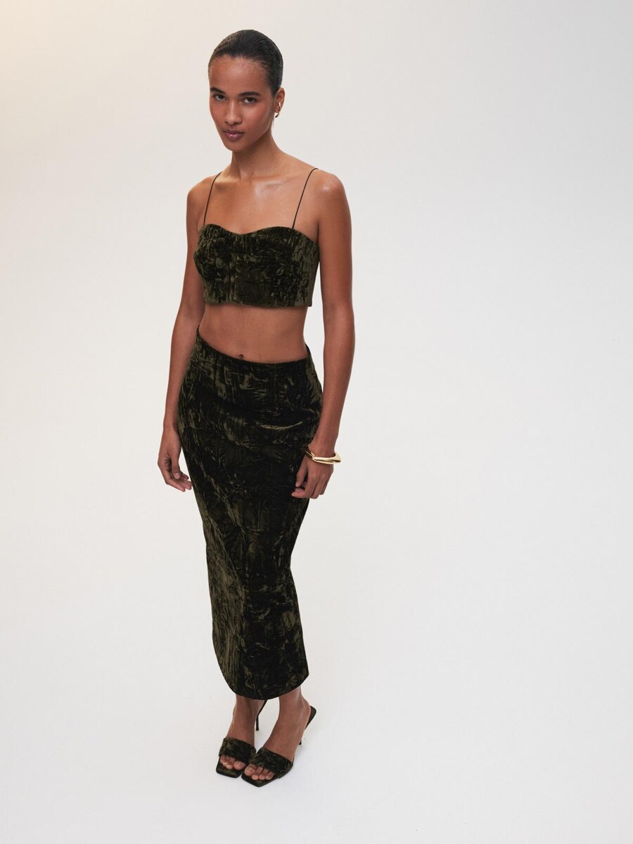    бархатная юбка и топ