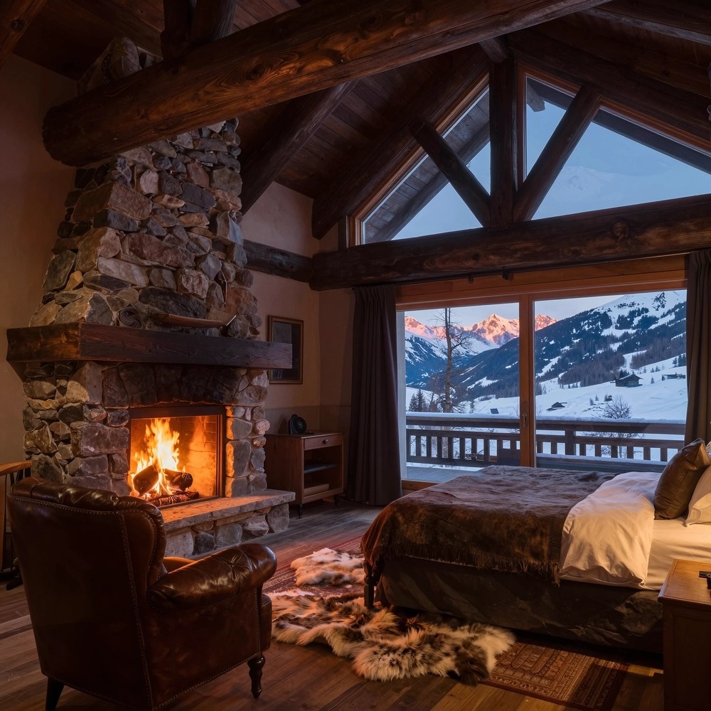 Массивная деревянная мебель в стиле шале