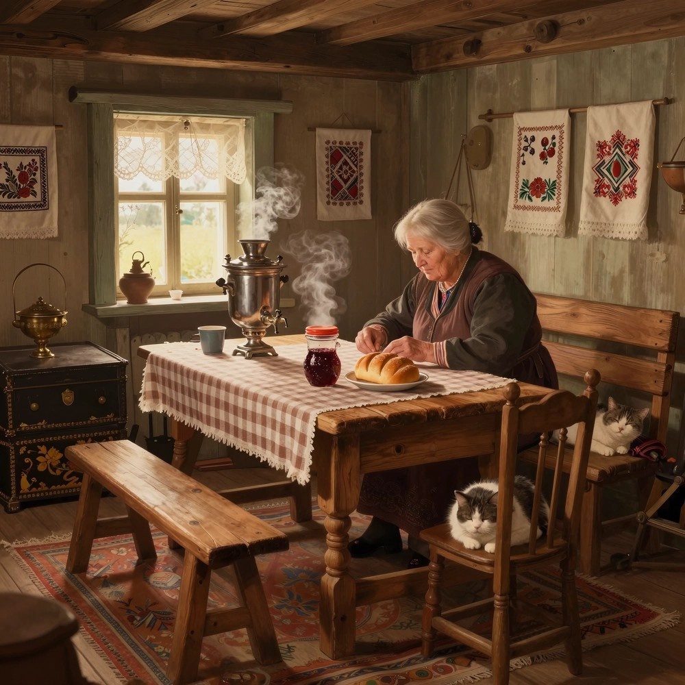 Деревянная мебель в русском стиле кантри