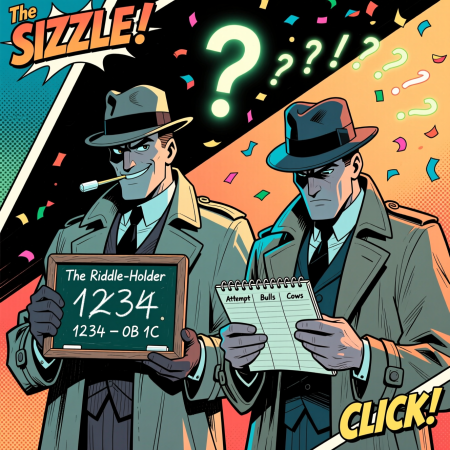 Это дуэль умов! Загадывающий — криптограф, Отгадывающий — дешифровщик. Каждый ход — это новая улика.