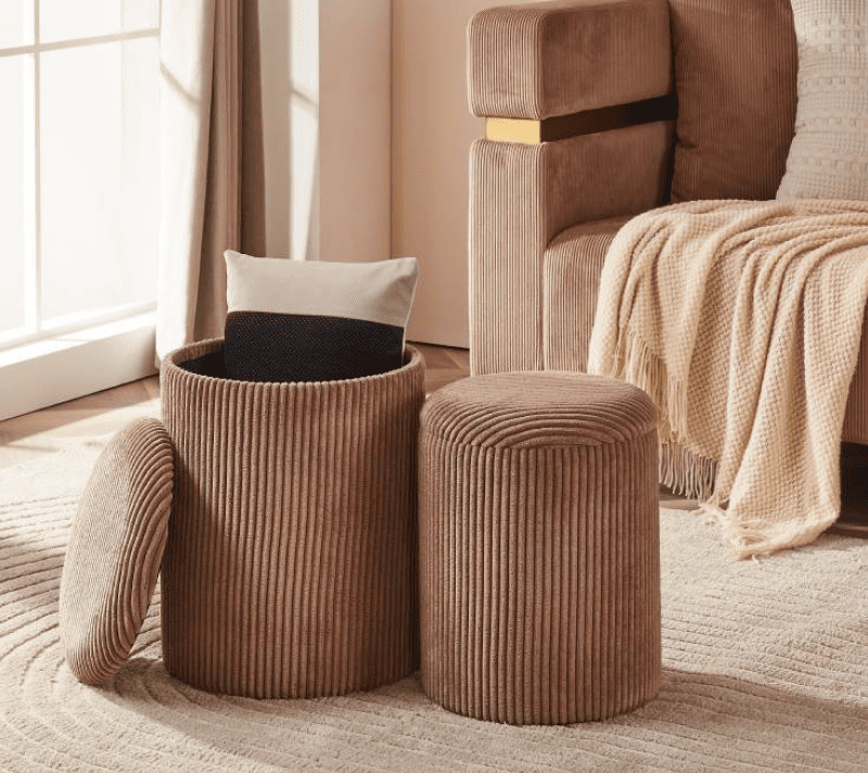 Комплект из 2-х пуфов VAVATENINA коричневый 424139