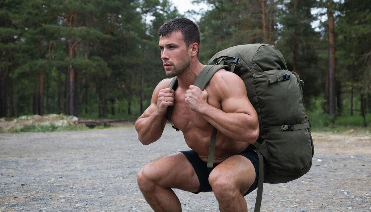 Приседания с рюкзаком