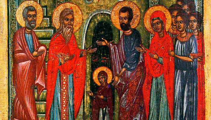 Введение Богородицы (фрагмент новгородской иконы, XIV век). Фото: foma.ru