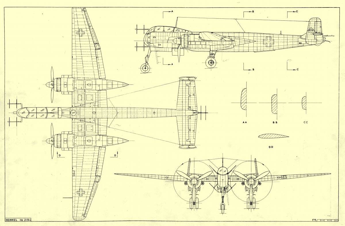 Heinkel He-219 Uhu. Источник retromodels.org