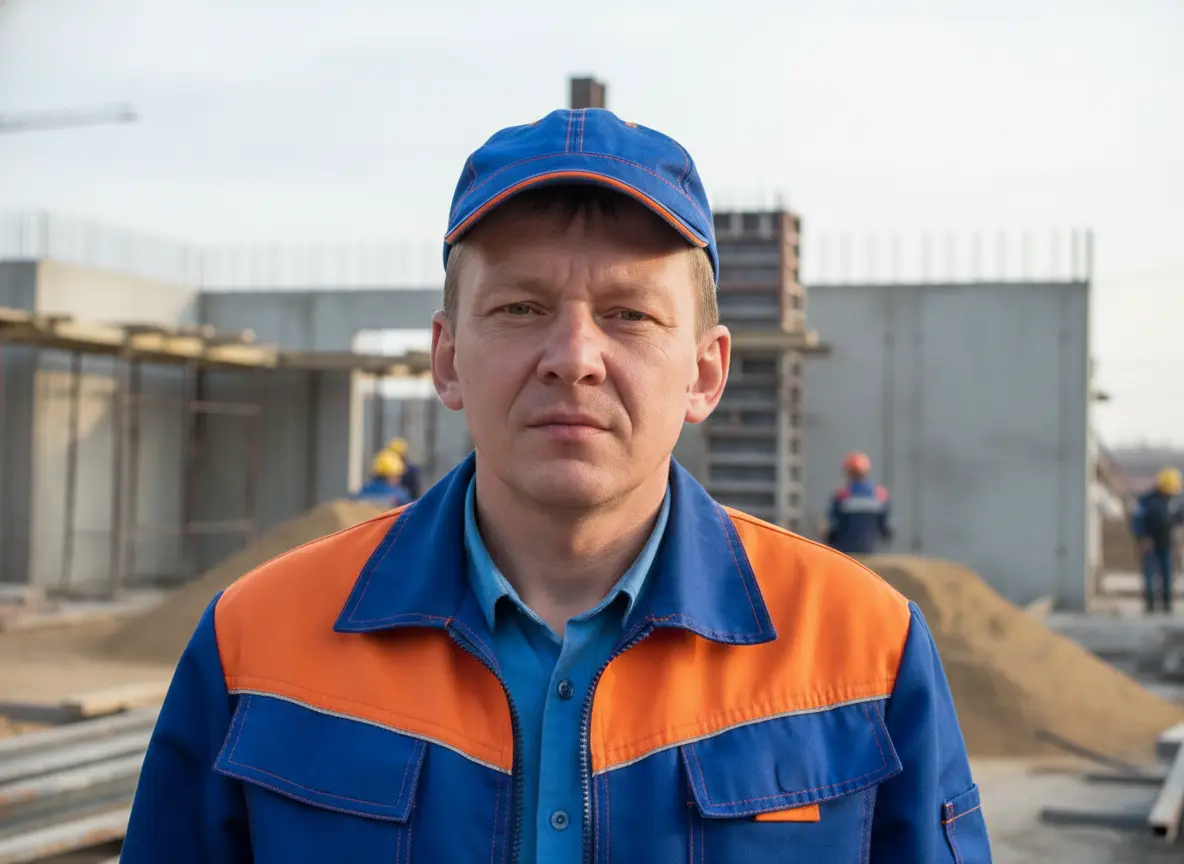 Автор данной публикации в рабочей спецовке