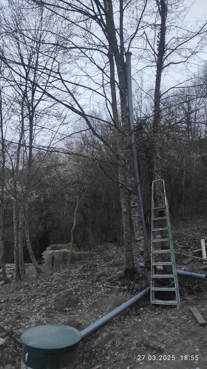 Отвод газов из аэрационной установки. Фото подписчика